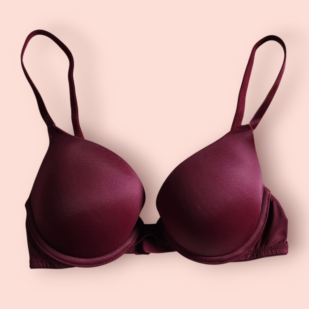 PINK Victoria's Secret Deep Burgundy Push Up Bra